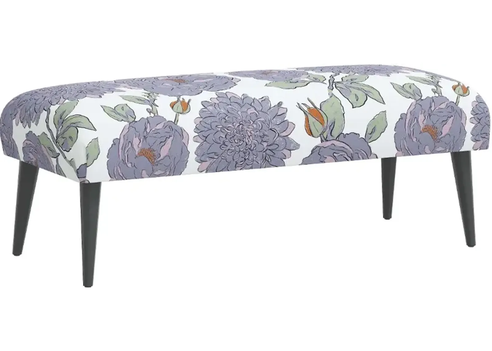 Bridget Periwinkle Floral Bench - Skyline Furniture