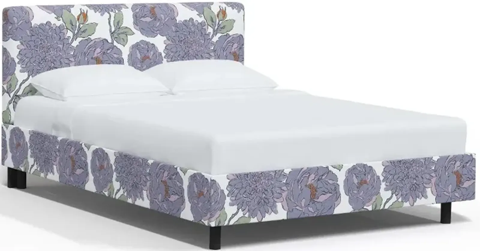 Brianna Periwinkle Floral Twin Platform Bed - Skyline Furniture