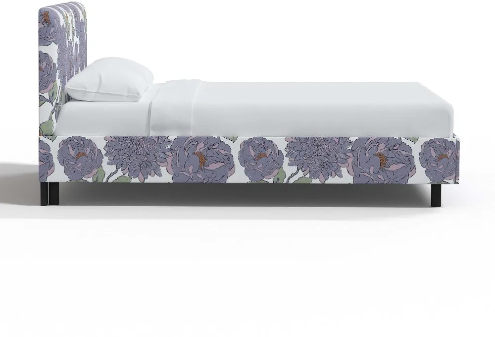 Brianna Periwinkle Floral Full Platform Bed - Skyline Furniture