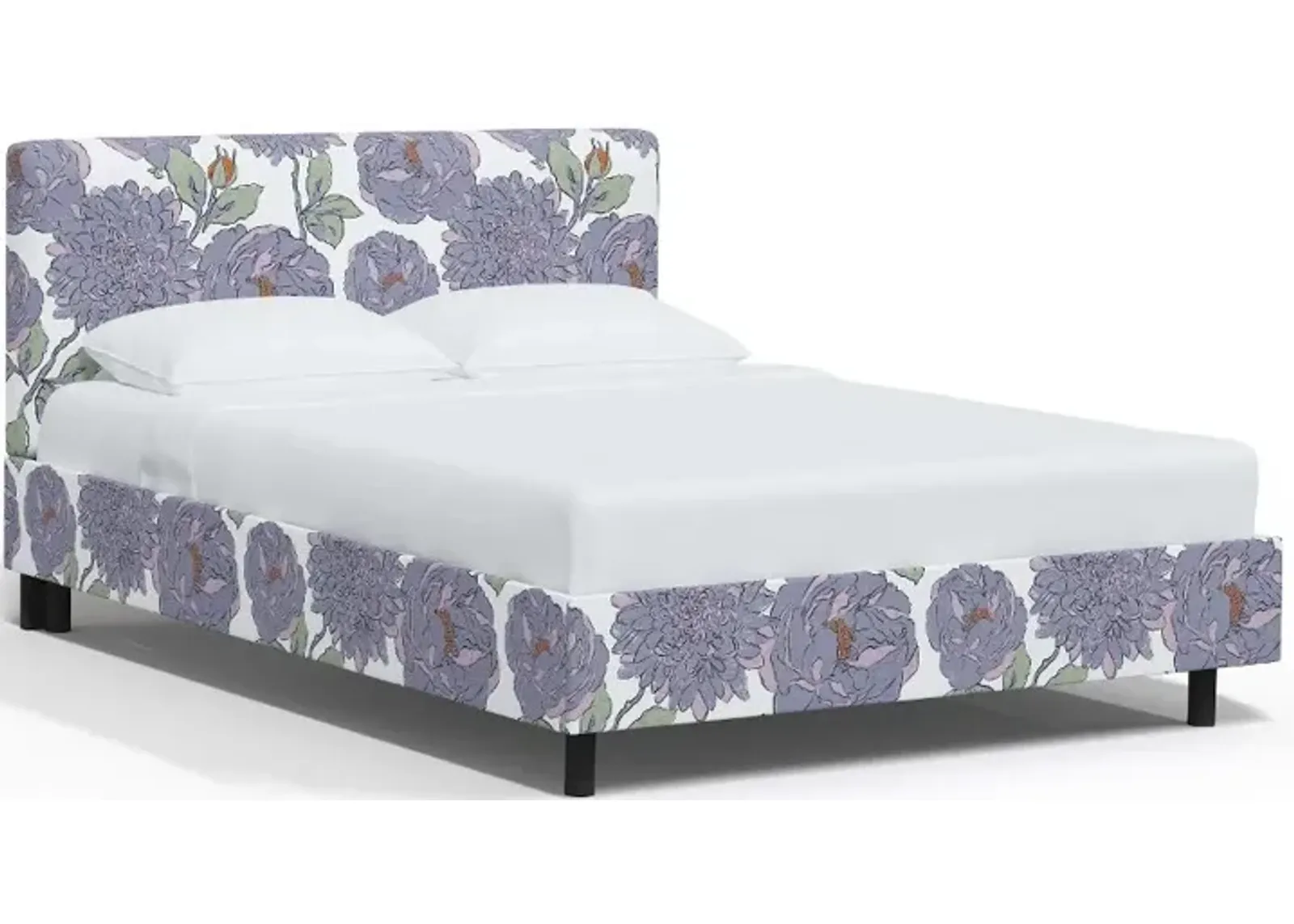 Brianna Periwinkle Floral Queen Platform Bed - Skyline Furniture