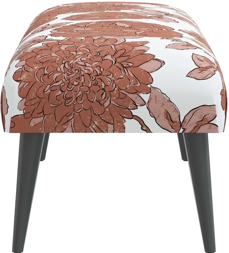 Bridget Pink Floral Bench - Skyline Furniture