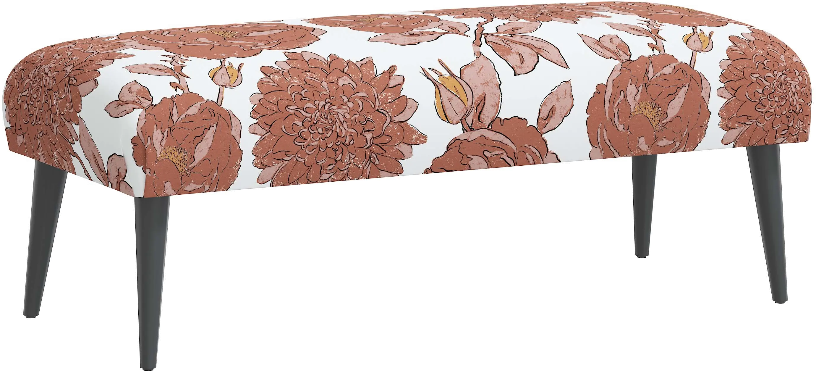 Bridget Pink Floral Bench - Skyline Furniture