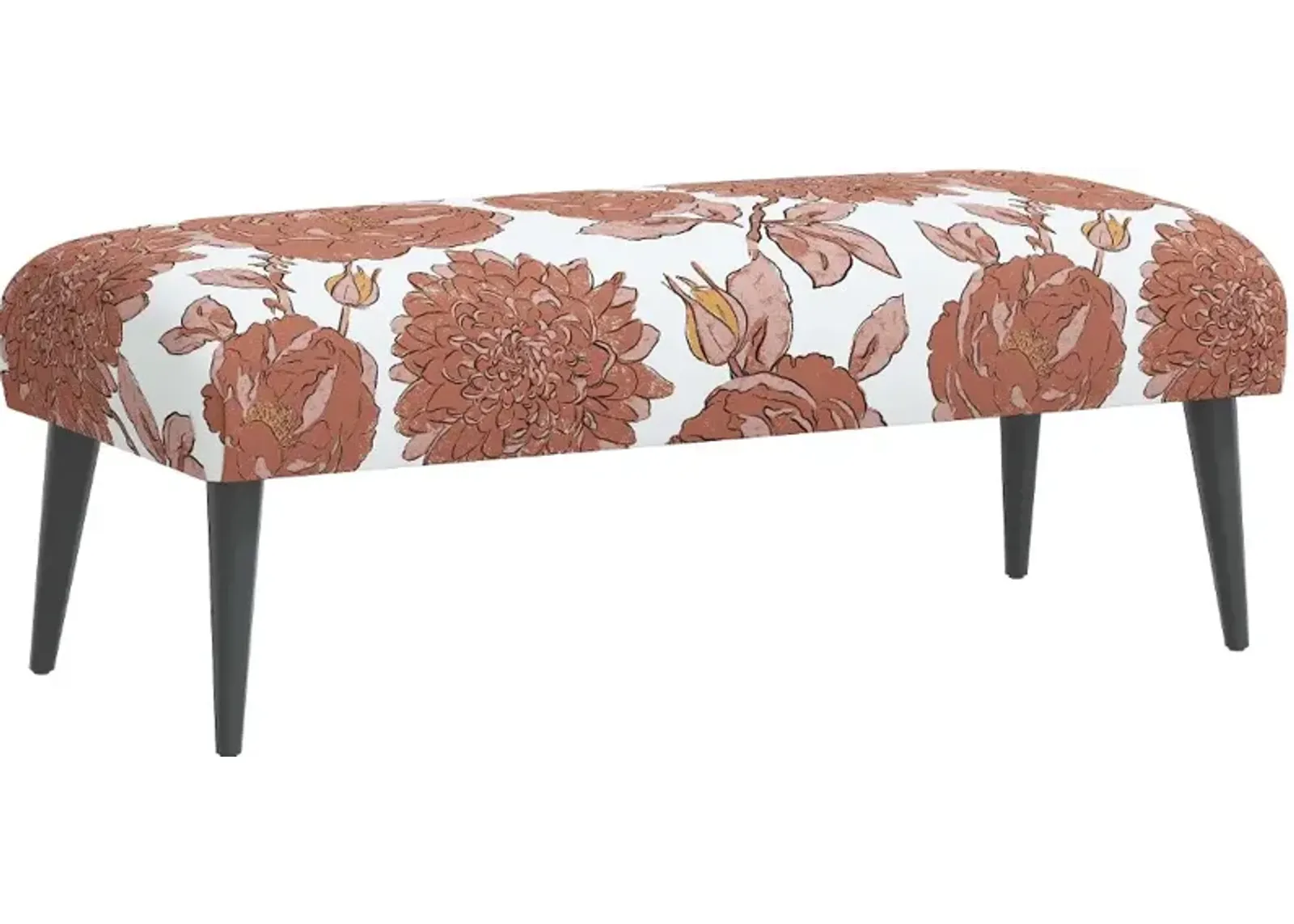 Bridget Pink Floral Bench - Skyline Furniture