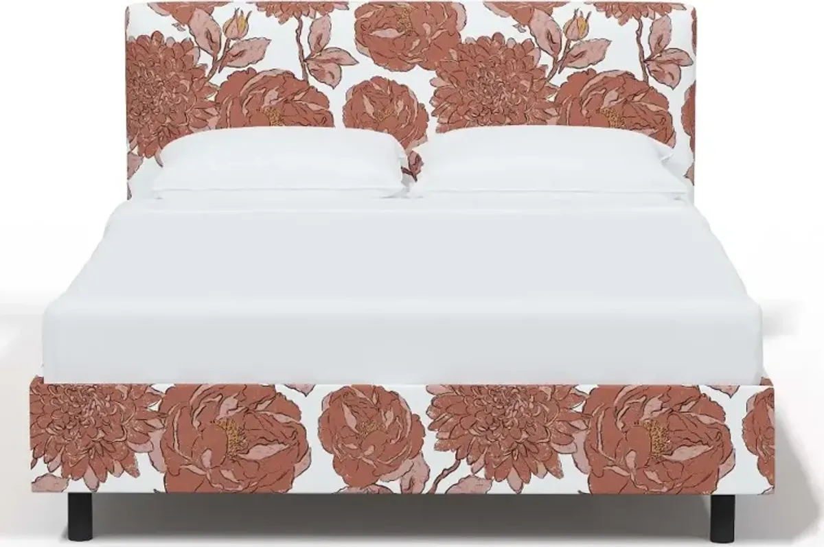 Brianna Pink Floral Twin Platform Bed - Skyline Furniture