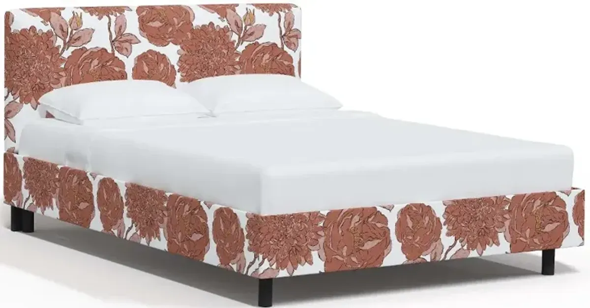 Brianna Pink Floral Twin Platform Bed - Skyline Furniture