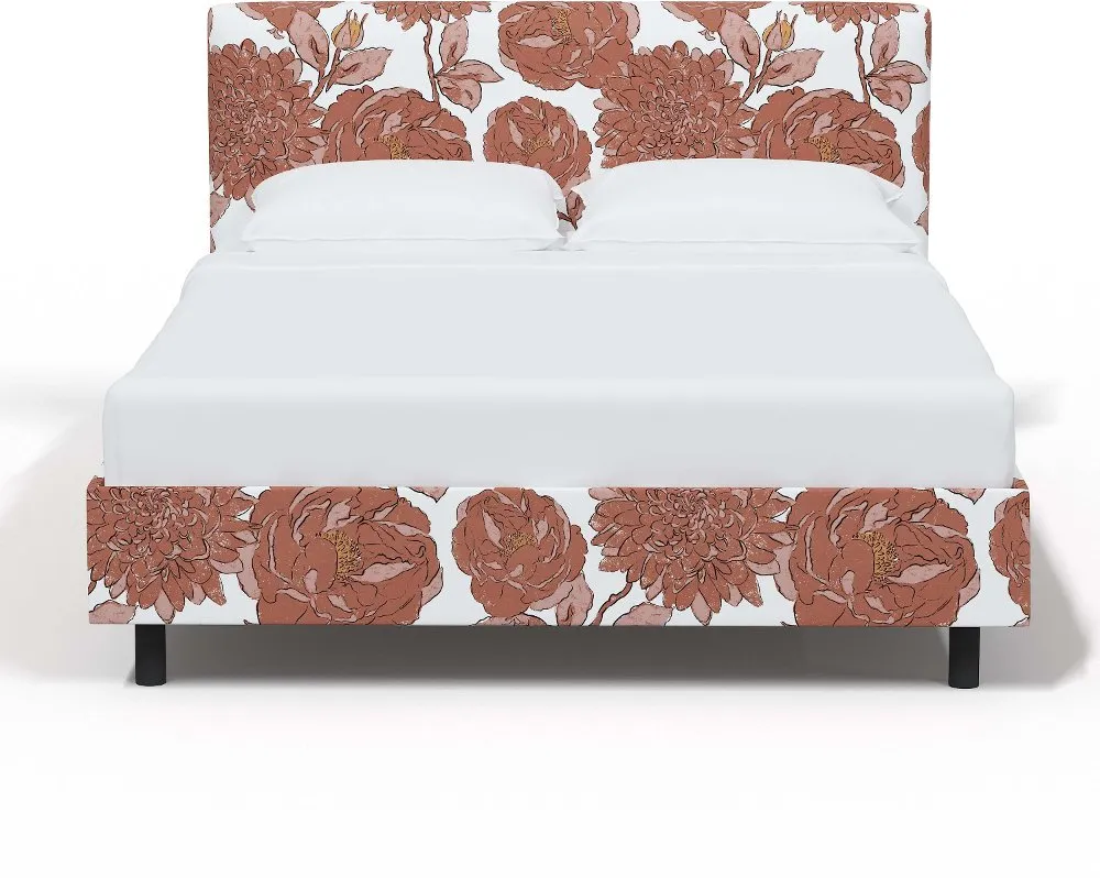 Brianna Pink Floral Full Platform Bed - Skyline Furniture