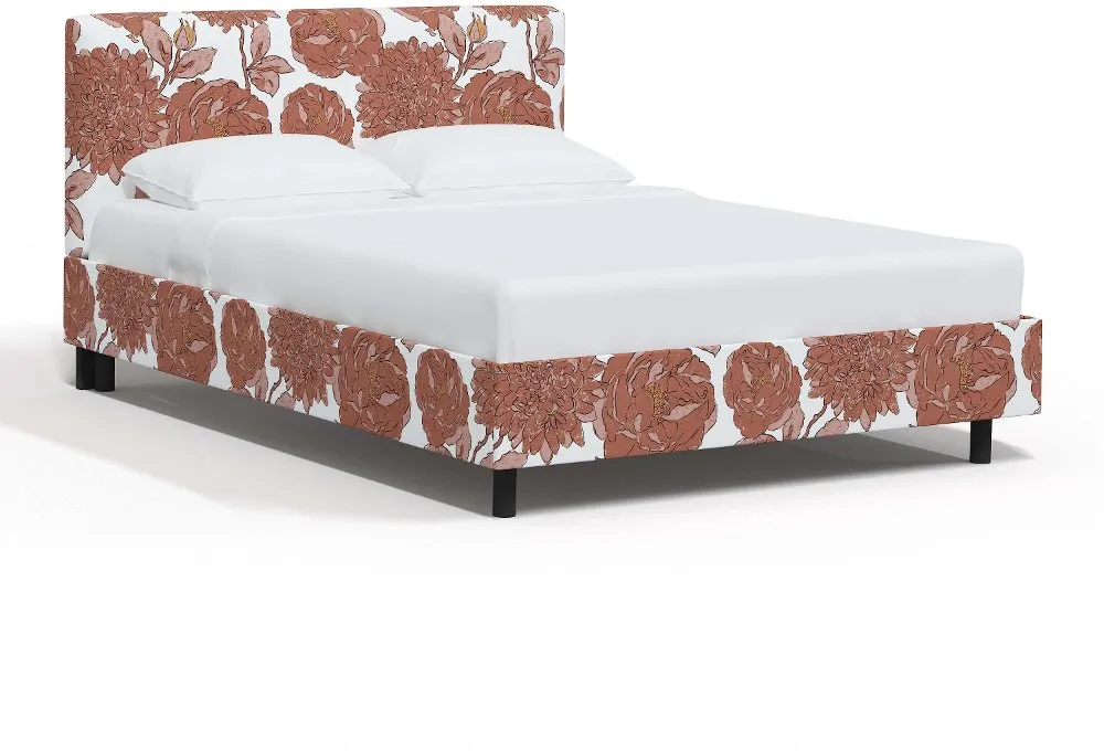 Brianna Pink Floral Full Platform Bed - Skyline Furniture