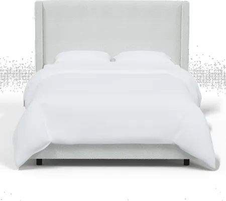 Penelope Boucl Ivory Straight Wingback Full Bed - Skyline Furniture