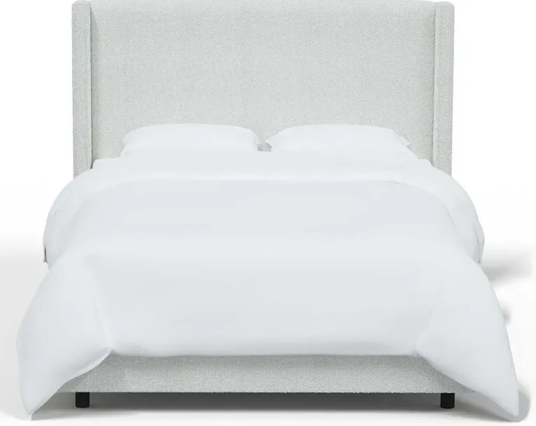 Penelope Boucl Ivory Straight Wingback King Bed - Skyline Furniture