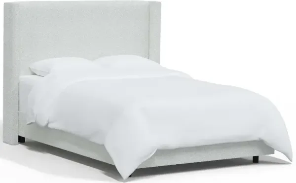 Penelope Boucl Ivory Straight Wingback California King Bed - Skyline Furniture