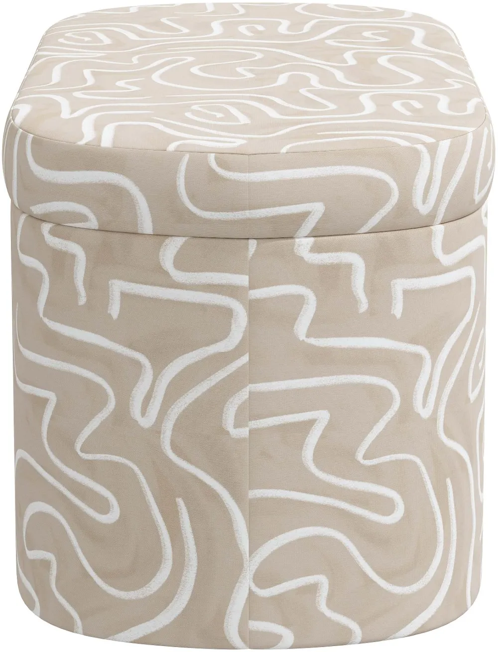 Frida Beige Abstract Print Storage Bench - Skyline Furniture