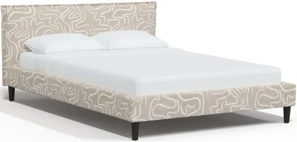 Maeve Beige Abstract Print King Platform Bed - Skyline Furniture