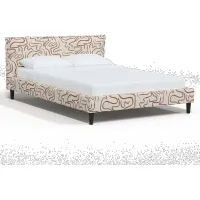 Maeve Rust Abstract Print Twin Platform Bed - Skyline Furniture