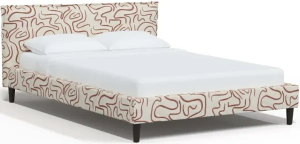 Maeve Rust Abstract Print King Platform Bed - Skyline Furniture