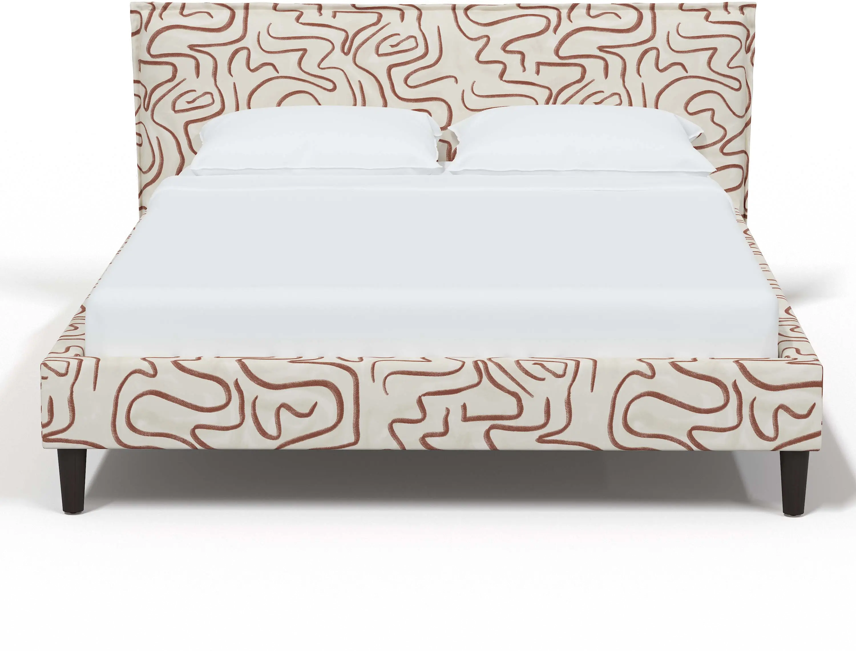 Maeve Rust Abstract Print California King Platform Bed - Skyline...