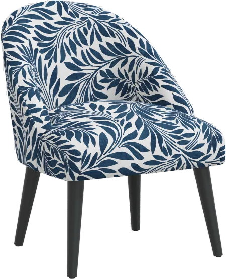 Connie Navy Vine Print Accent Chair - Skyline Furniture