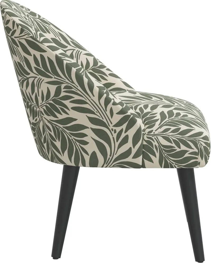 Connie Olive Green Vine Print Accent Chair - Skyline Furniture