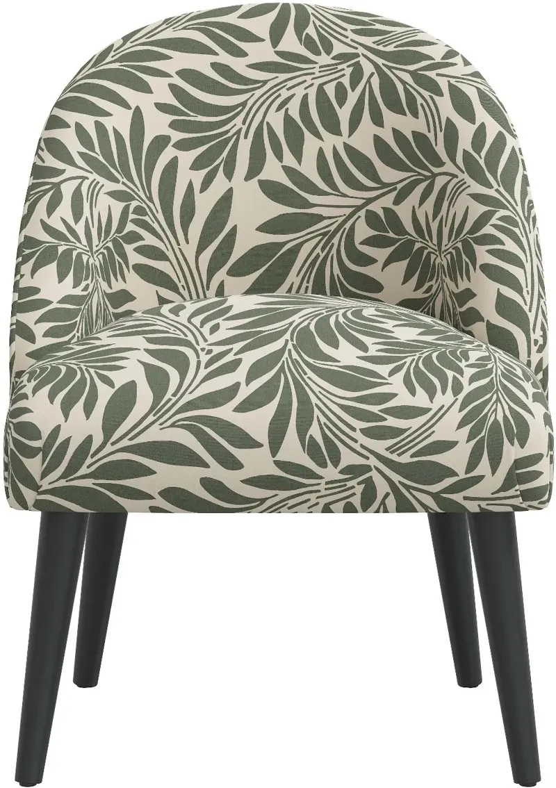 Connie Olive Green Vine Print Accent Chair - Skyline Furniture