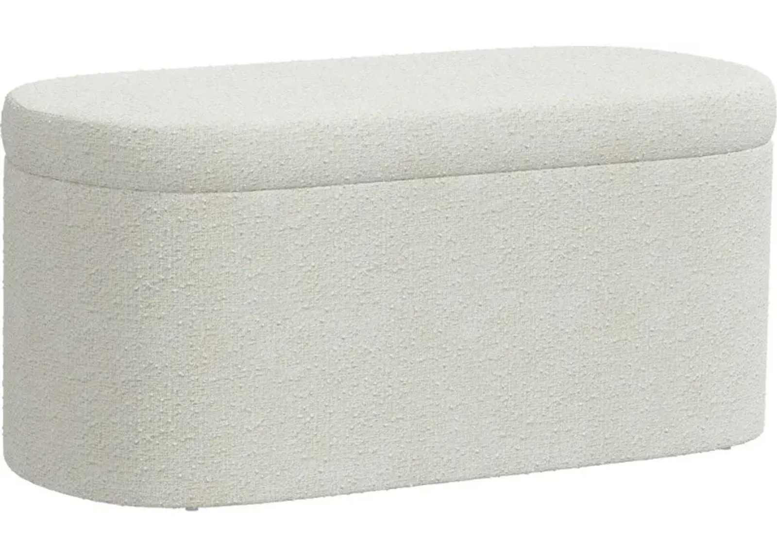 Frida Boucle Ivory Storage Bench - Skyline Furniture