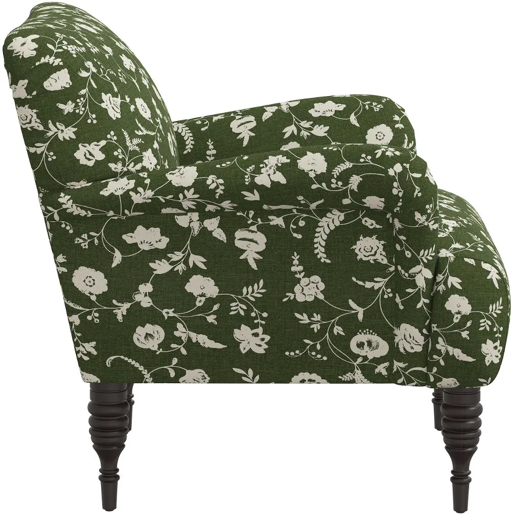 Eliza Olive Green Floral Accent Chair - Skyline Furniture