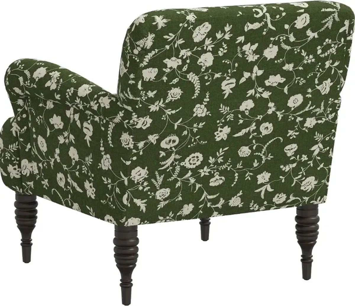 Eliza Olive Green Floral Accent Chair - Skyline Furniture