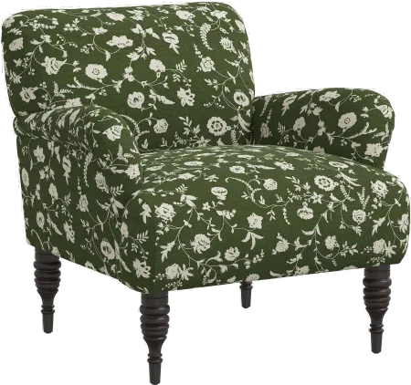 Eliza Olive Green Floral Accent Chair - Skyline Furniture