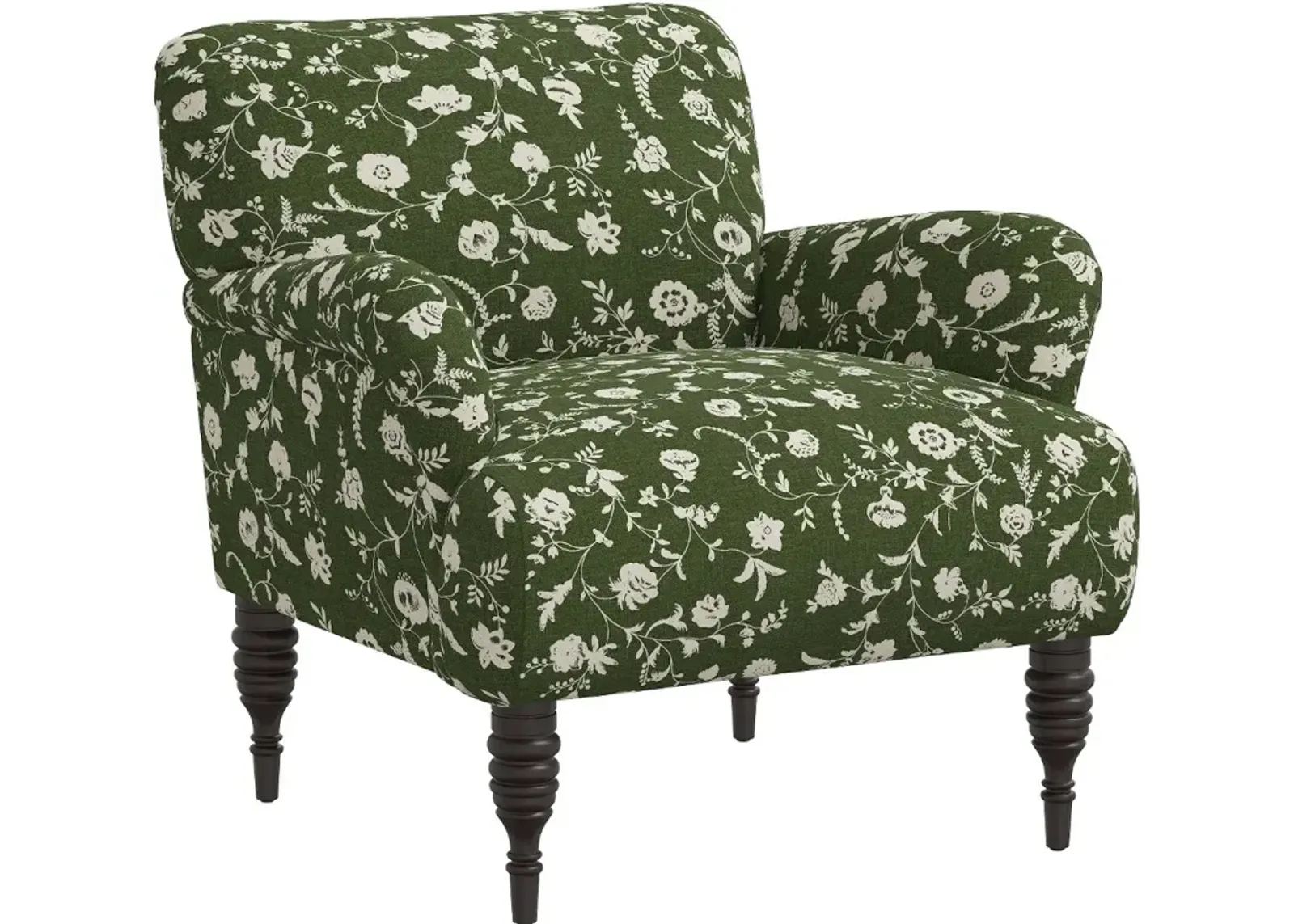 Eliza Olive Green Floral Accent Chair - Skyline Furniture