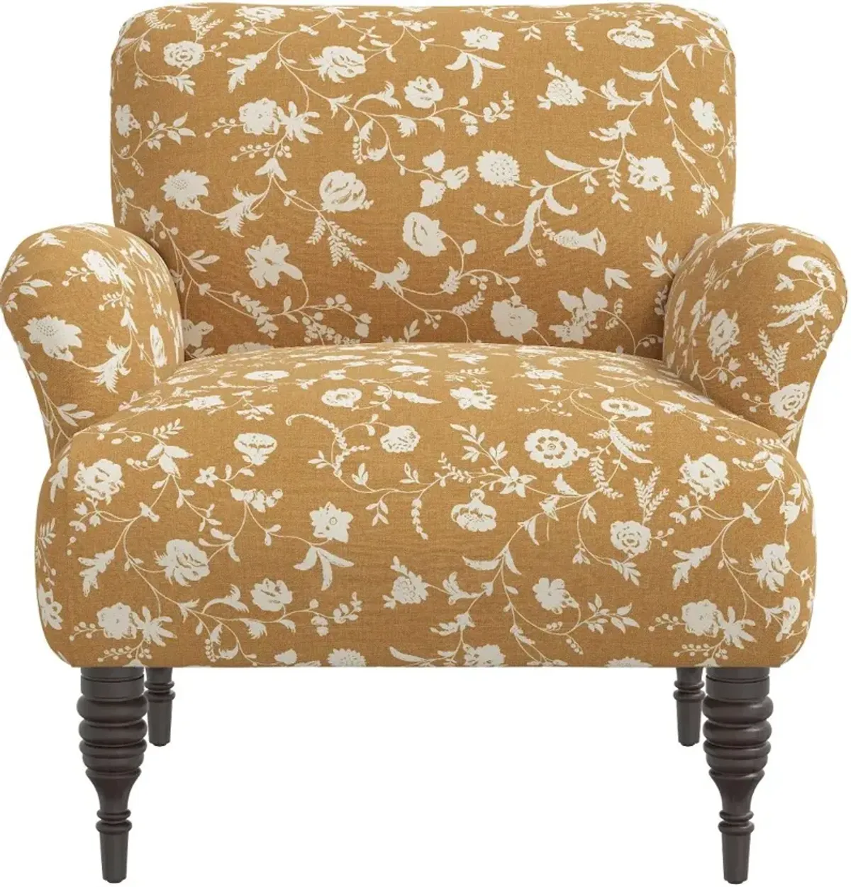 Eliza Ochre Floral Accent Chair - Skyline Furniture