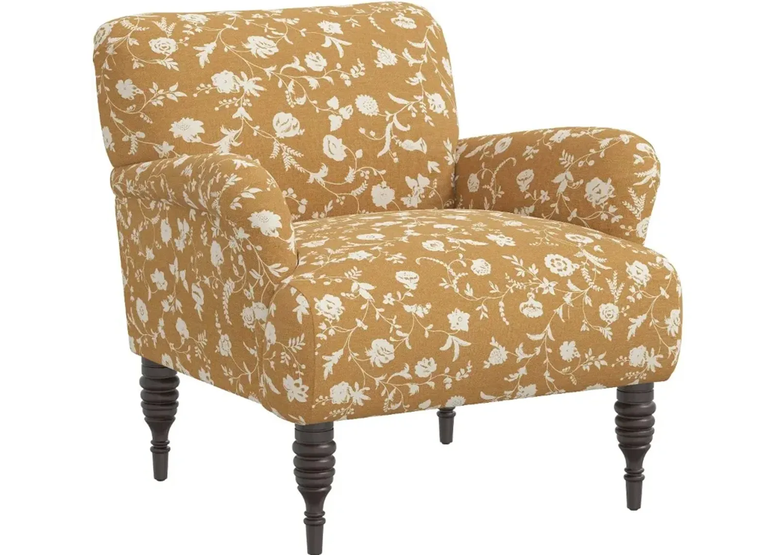 Eliza Ochre Floral Accent Chair - Skyline Furniture