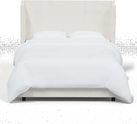 Hattie White Notched Wingback Twin Bed - Skyline Furniture