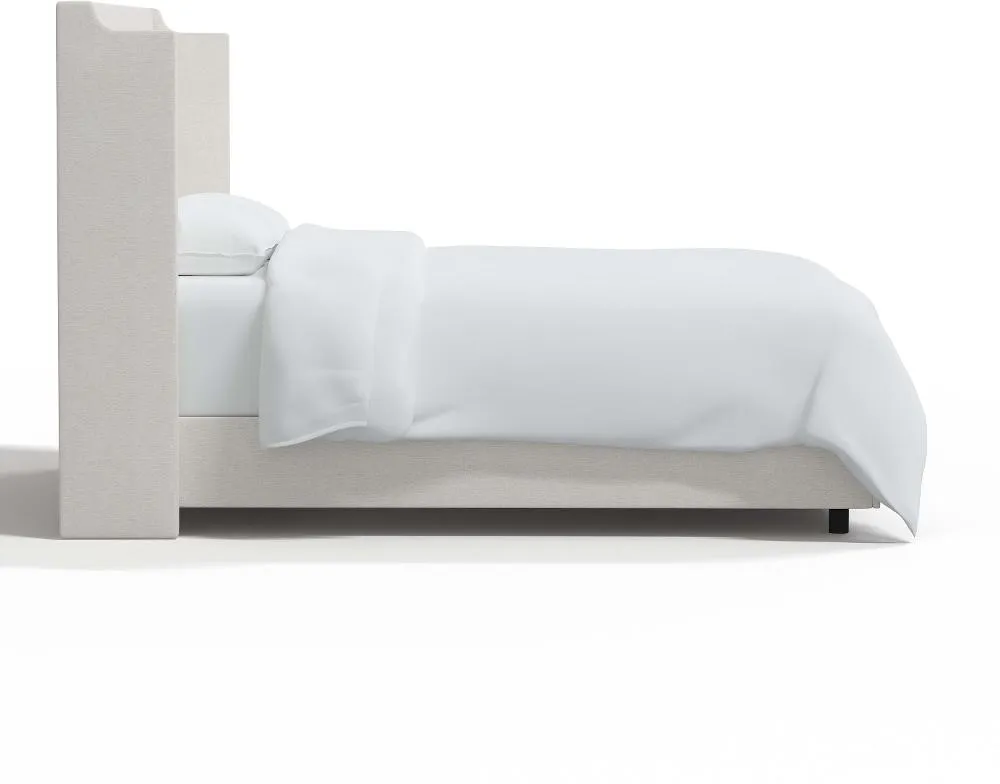 Hattie White Notched Wingback Twin Bed - Skyline Furniture