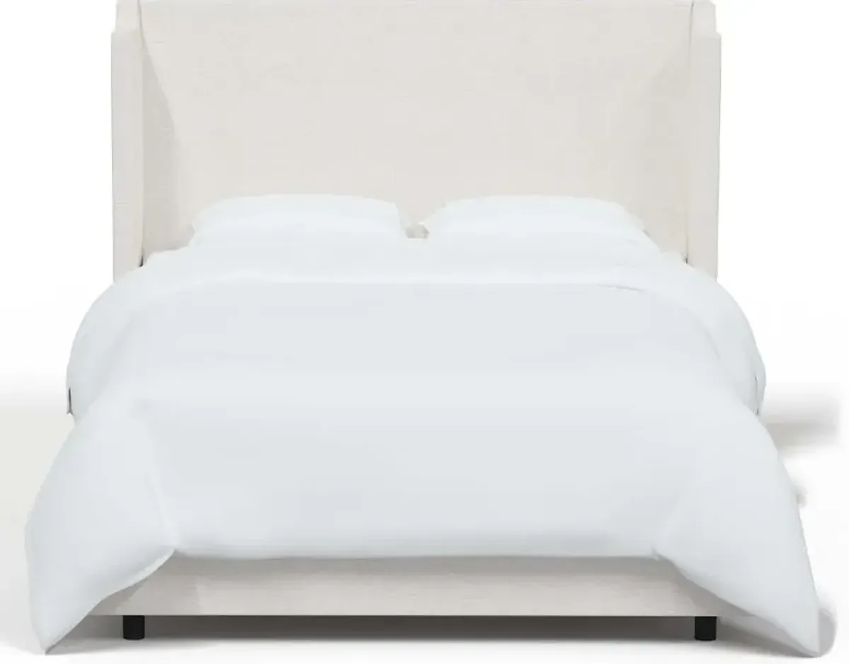 Hattie White Notched Wingback Twin Bed - Skyline Furniture