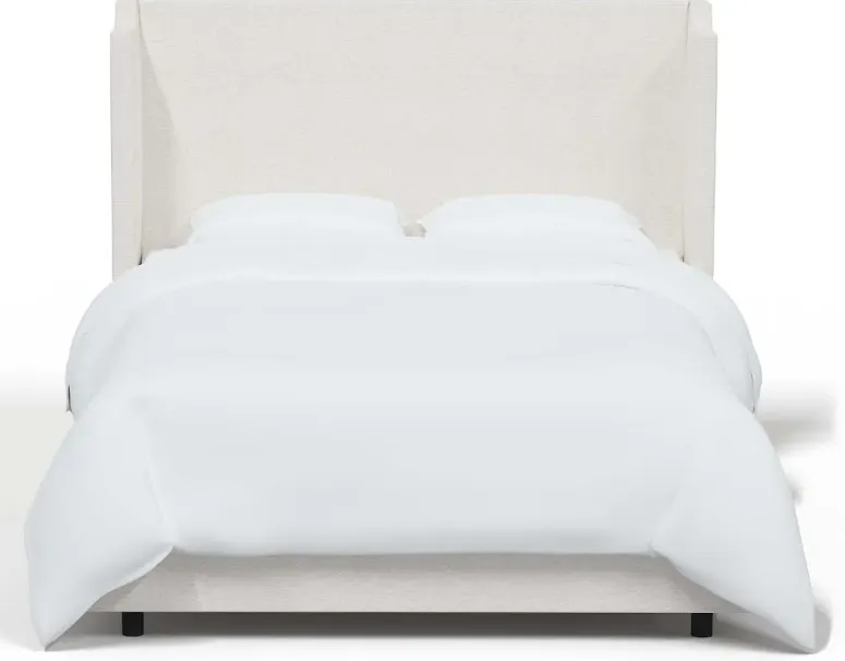 Hattie White Notched Wingback Twin Bed - Skyline Furniture