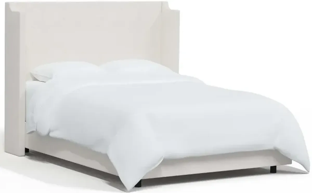 Hattie White Notched Wingback Twin Bed - Skyline Furniture