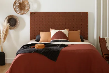 Balka Brown Leather Queen Headboard - South Shore