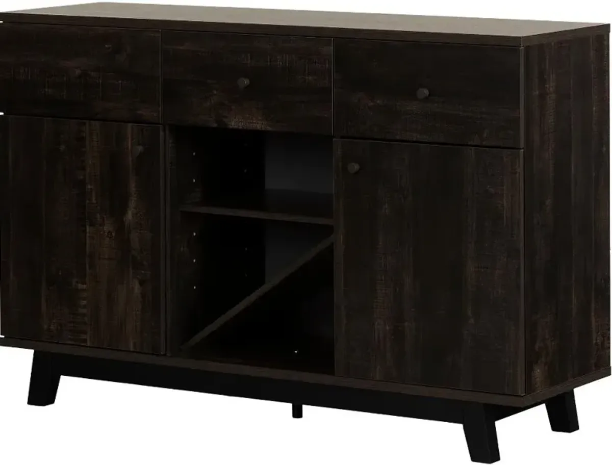 Bellami Black Buffet with Wine Storage - South Shore