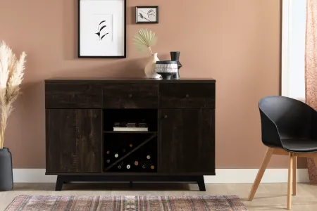 Bellami Black Buffet with Wine Storage - South Shore
