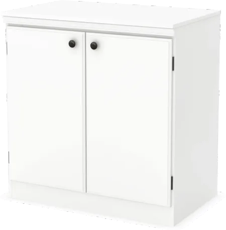 Morgan White Small 2-Door Storage Cabinet - South Shore
