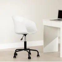 Flam White and Black Swivel Chair - South Shore