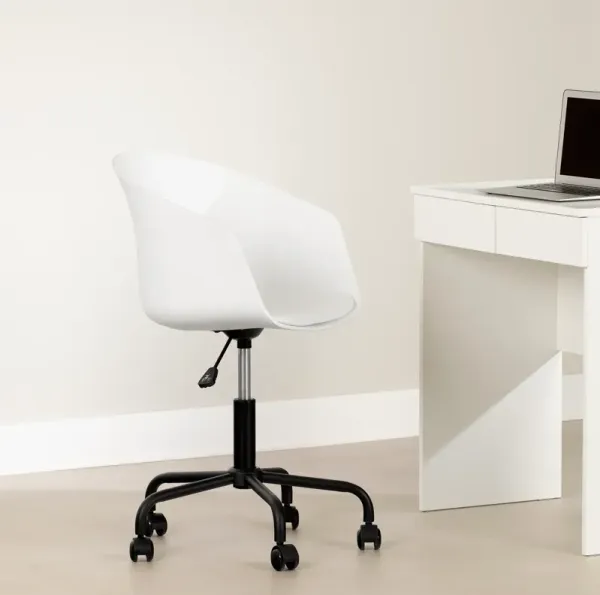 Flam White and Black Swivel Chair - South Shore