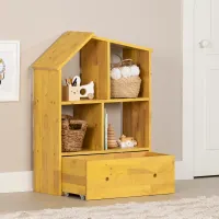 Sweedi Yellow Bookcase with Storage Bin - South Shore