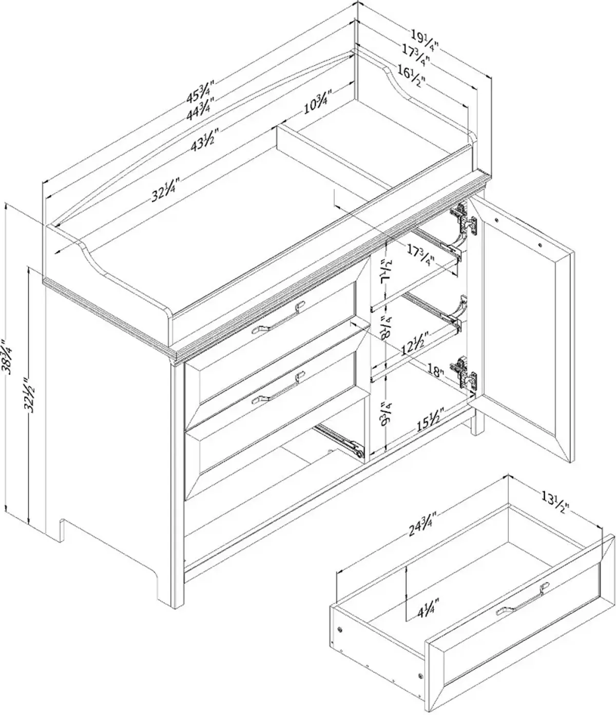 Daisie White Changing Table - South Shore