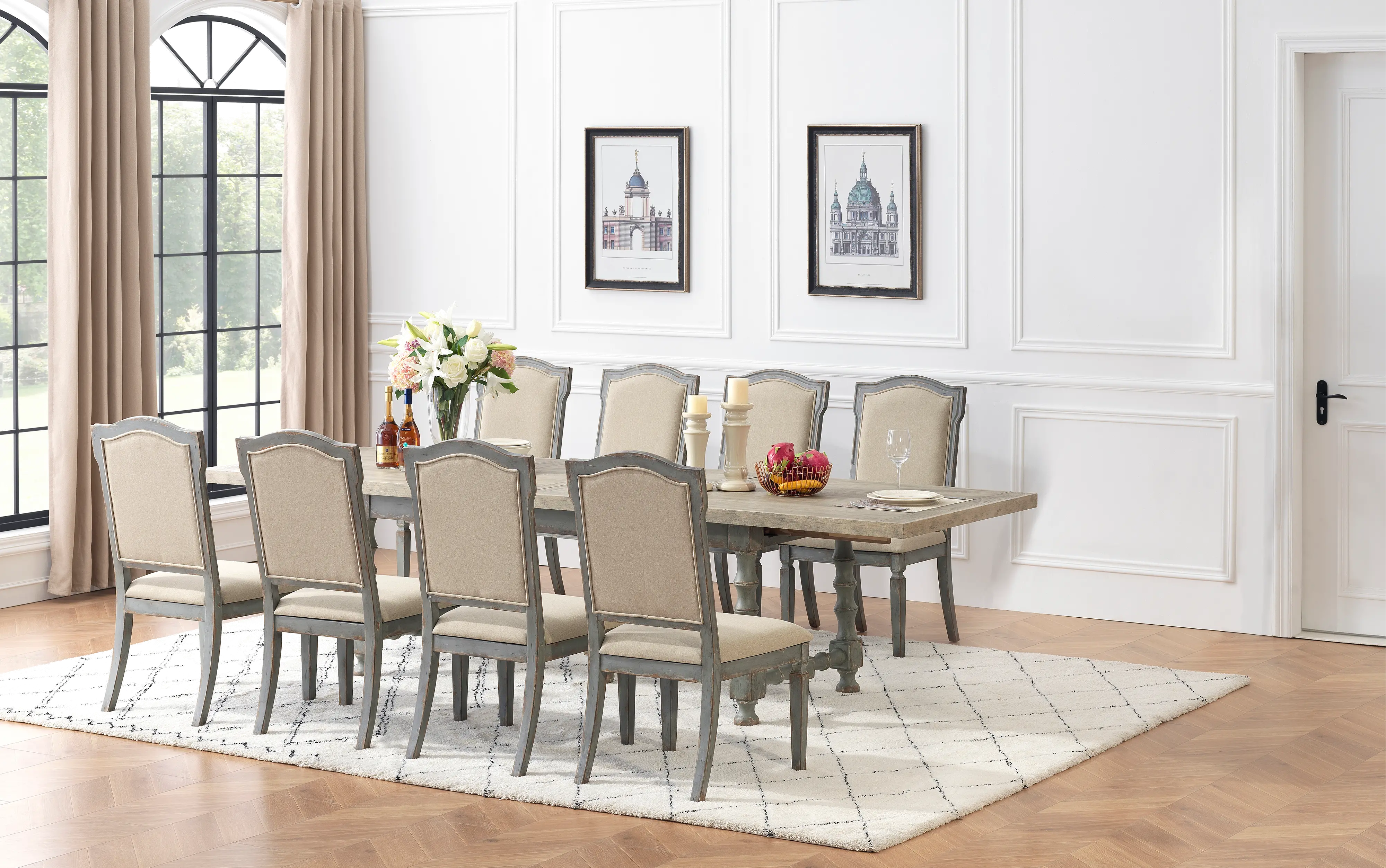 Monaco Gray Dining Side Chairs, Set of 2