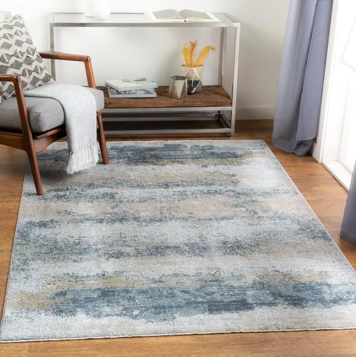 Brunswick 5 x 8 Pale Blue and Gray Area Rug