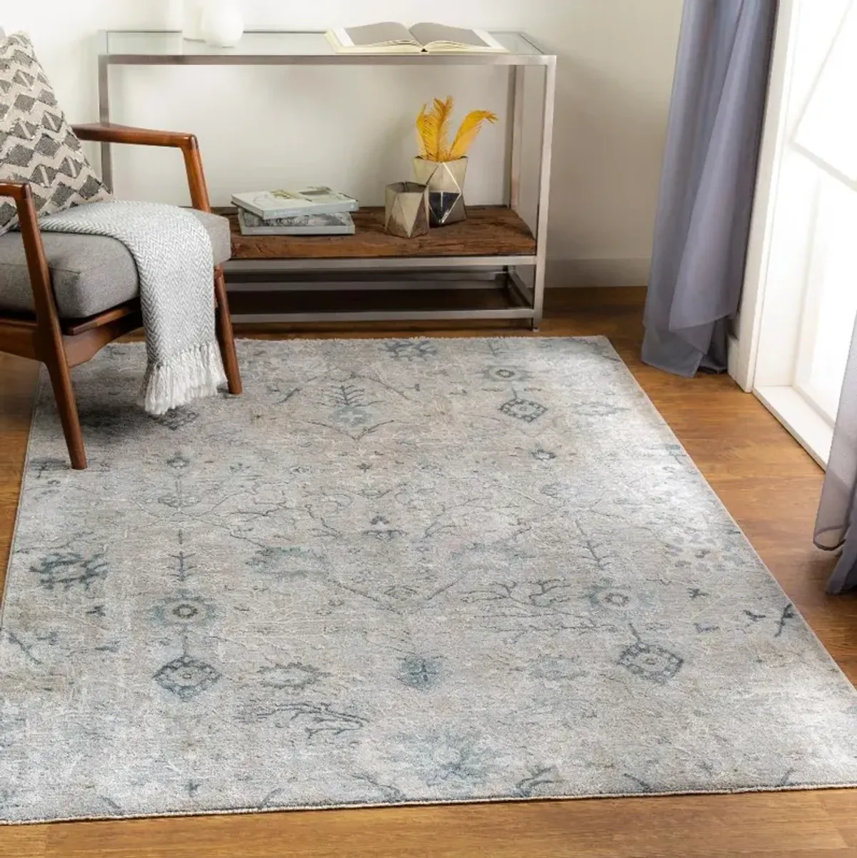 Brunswick 5 x 8 Beige and Dusty Sage Area Rug