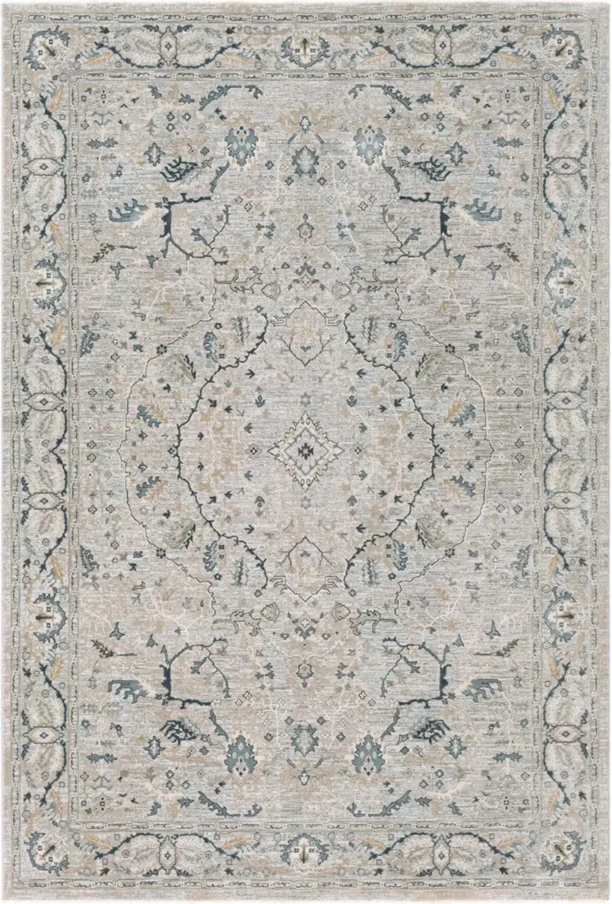 Brunswick 5 x 8 Teal and Gray Area Rug