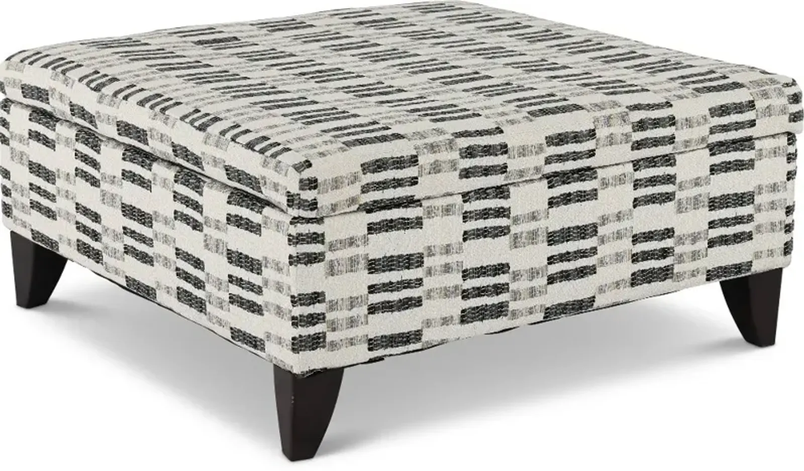 Laguna Off-White Striped Storage Ottoman