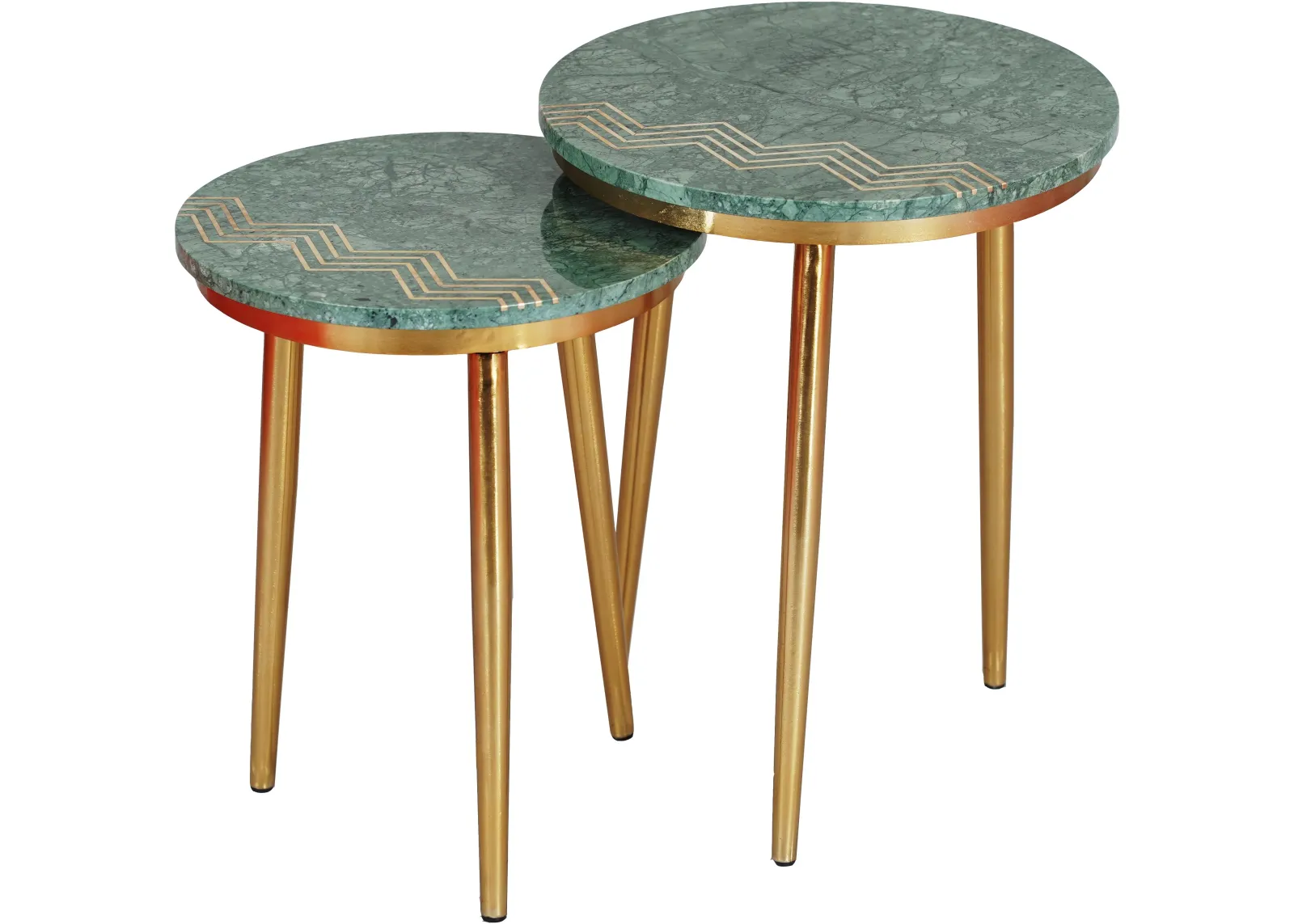 Avery Green Marble Nesting Tables, Set of 2