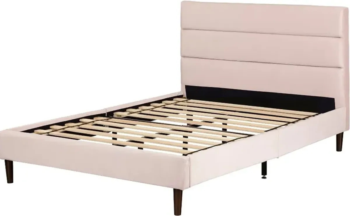 Maliza Pink Full Tufted Upholstered Platform Bed - South Shore