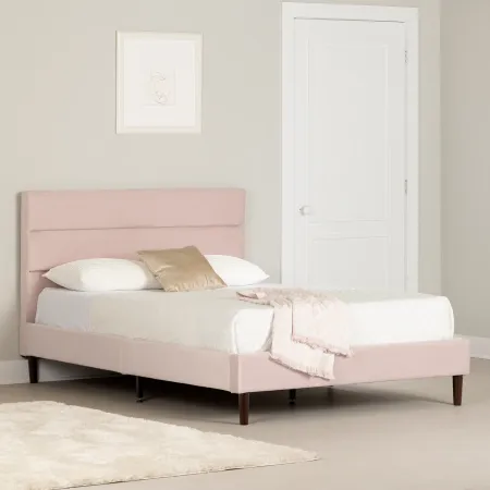 Maliza Pink Full Tufted Upholstered Platform Bed - South Shore